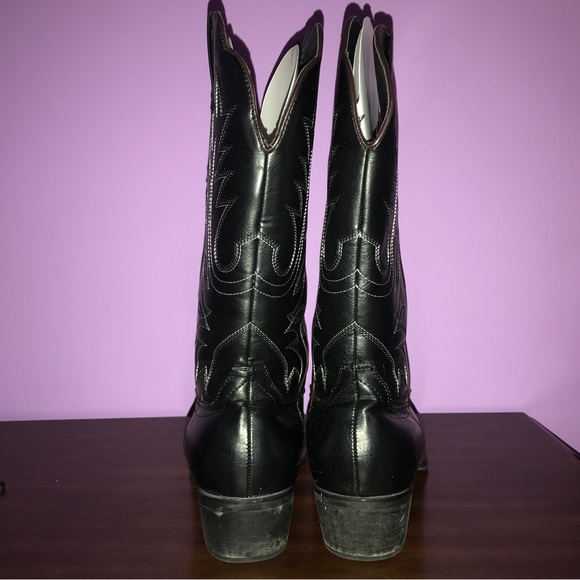 Shoes Womens Black Leather Cowboy Boots Size 12 Poshmark